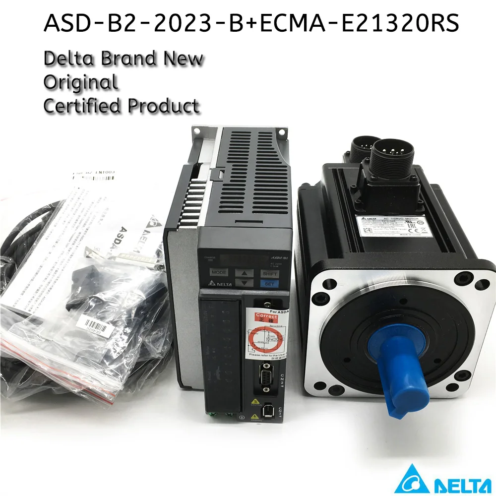 Delta 2KW AC Servo Motor Driver kit 3PH 220V 2000rpm 9.25Nm 130mm ASD-B2-2023-B ECMA-E21320RS ECMA-E21320SS Brake High Inertia