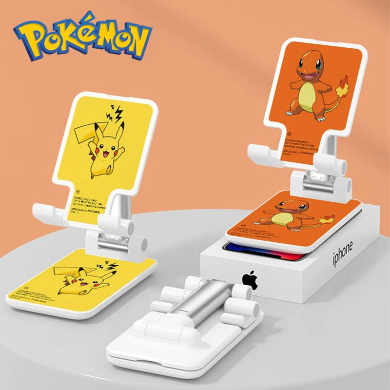 

Kawaii Pokemon Anime Toy Figure Phone Stand Cute Desk Accessories Fashion Pikachu Squirtle Ipad Stand Portable IPhone Holder