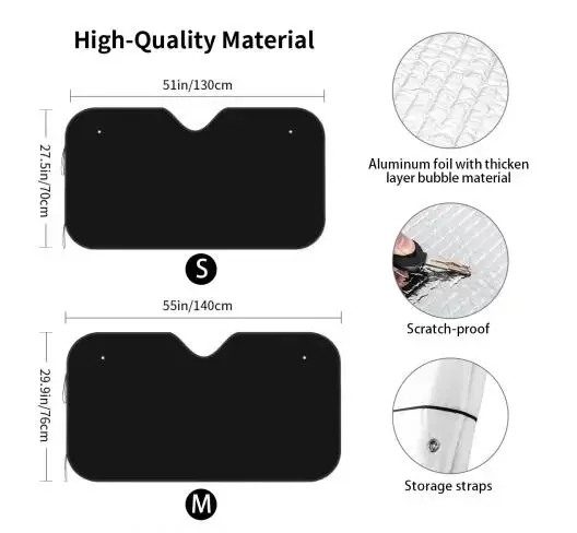 Gentle Skull Front Windshield Sun Shade Accordion Folding Auto Sunshade for Car Truck SUV Blocks UV Rays Sun Visor Protector