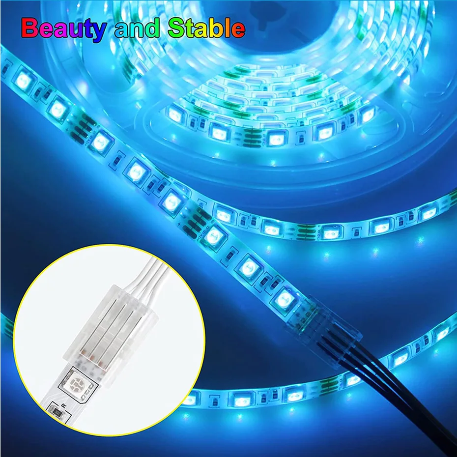 LED 스트립 커넥터, 와이어 또는 스트립 연결, SMD5050 라이트 테이프, 8mm, 10mm, 2 핀, 3 핀, 4 핀