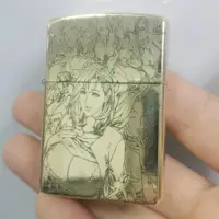 Customized Brass Fuel Lighter Sexy Beauty Pattern 1