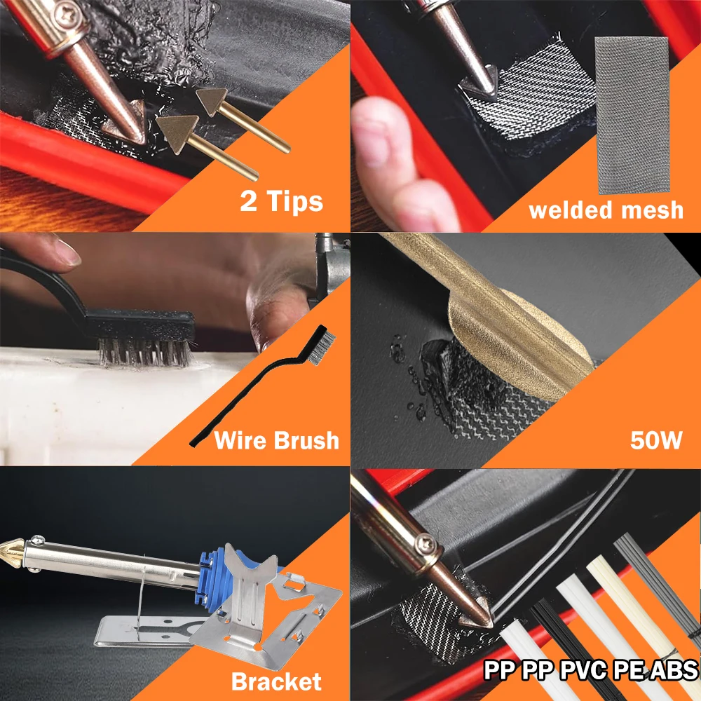 110V/220V 100W Plastic Welding Kit Temperature Control Soldering Iron Gun Automotive Bumper Repair Tool  Fast Heating For DIY 3