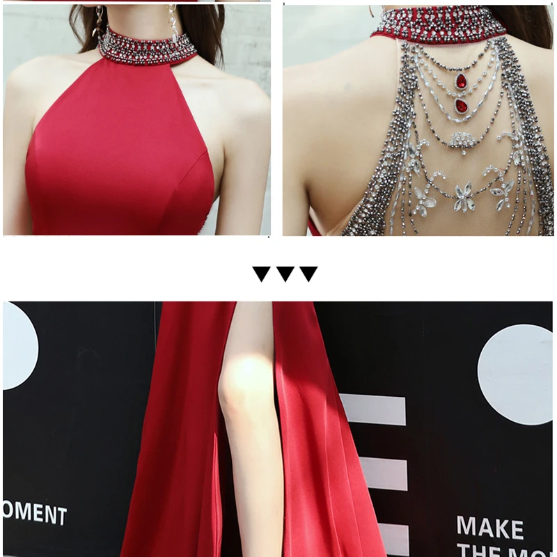 prom & dance dresses Long Prom Dress 2022 Mermaid Evening party Gowns Robe De Soiree Longue Sexy Backless Formal Dress dark green prom dress