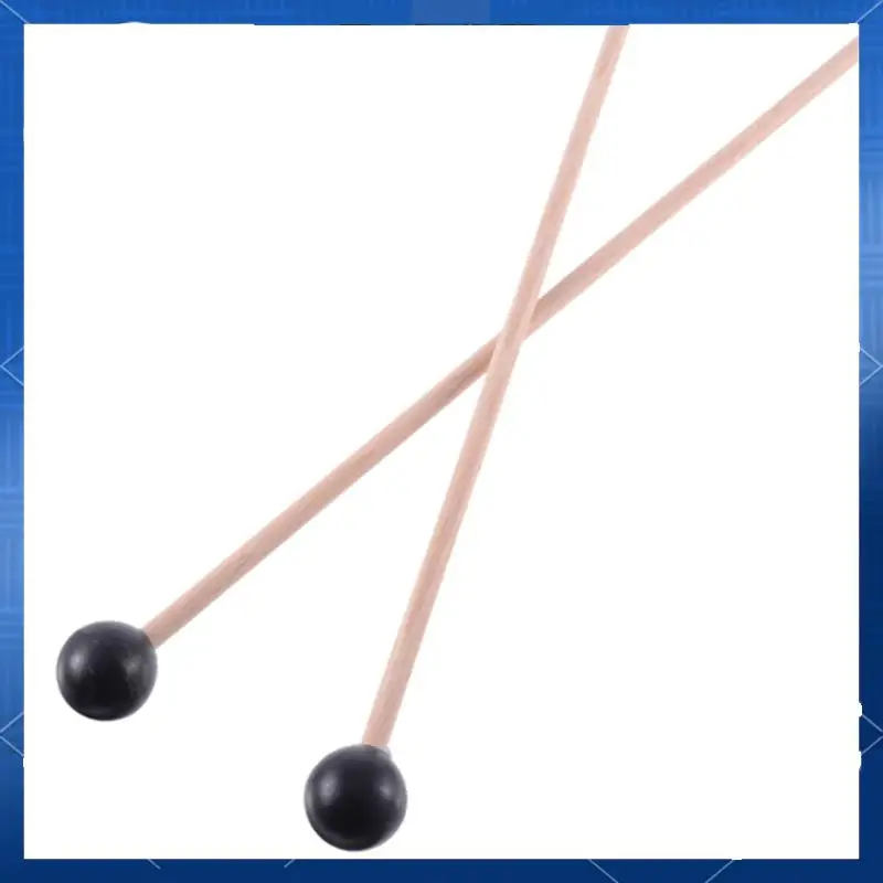 ABJV 6Pcs Soft Rubber Head Sticks Wood Handle Bell Mallets For Glockenspiel Xylophone Bell Music Instruments Parts Black