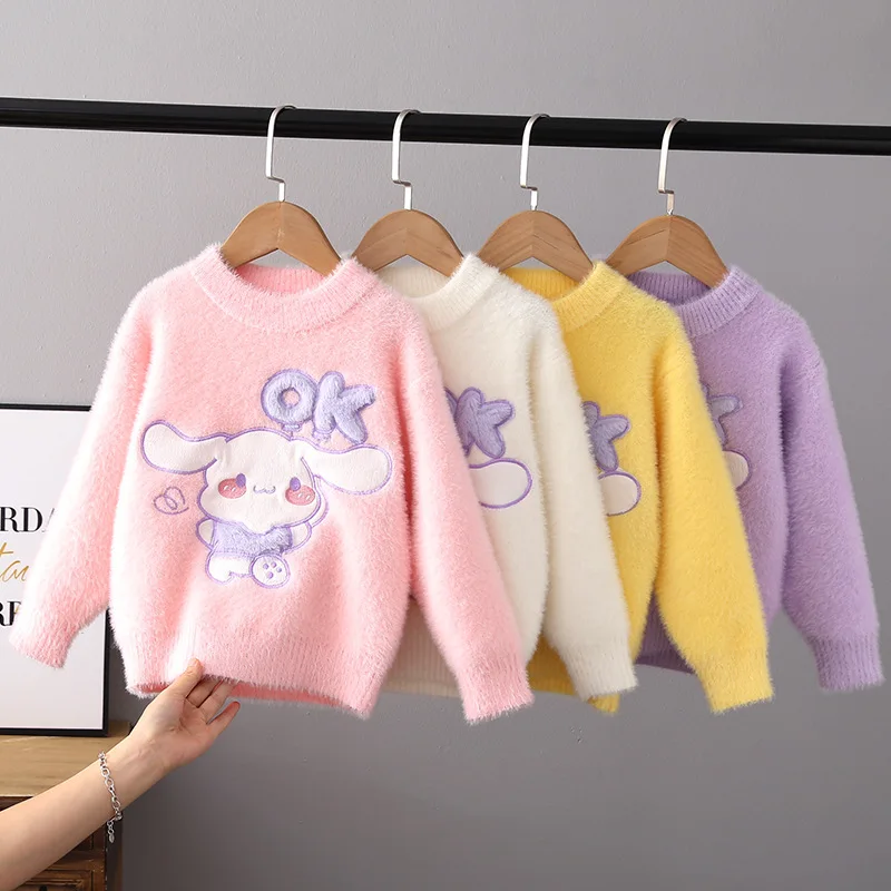 

Sanrio Anime Kawaii My Melody Girly Heart Sweater Autumn Winter Clothing Cute Cinnamoroll Cartoon Long Sleeve Toys for Kids