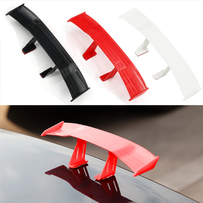 

Universal Car Tail Wing Simple Model Auto Rear Spoiler Decoration Car Accessories Carbon Fiber Look Modified Tail Wings
