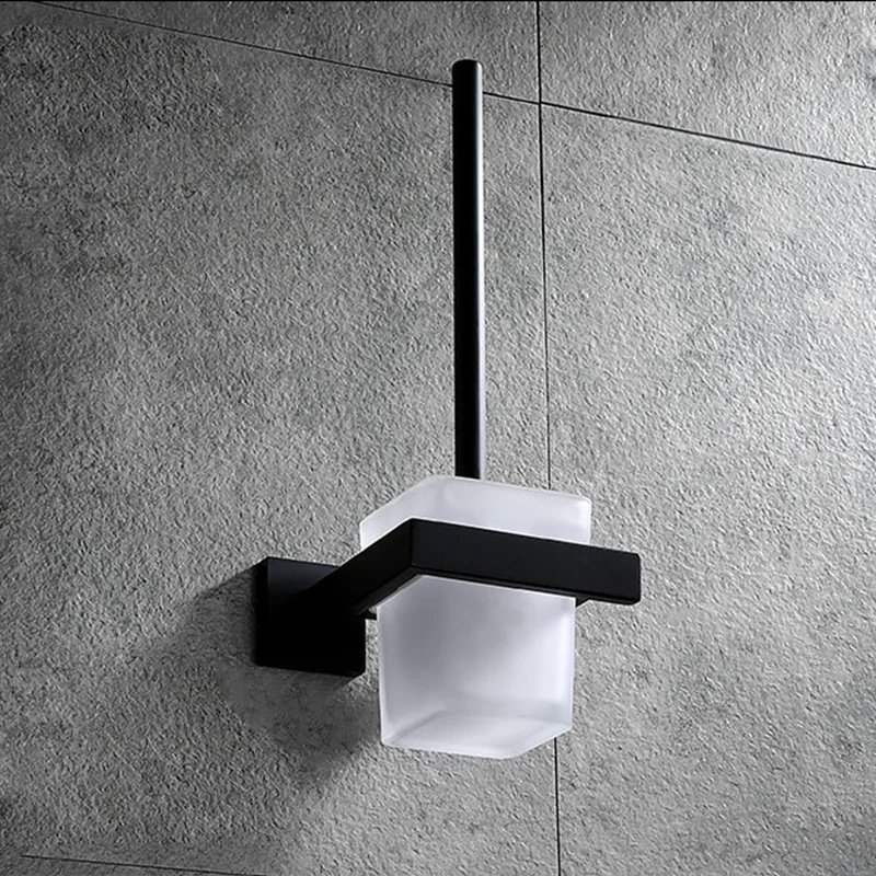 Black Bathroom Accessories Stainless Steel Set Wall Rack Towel Rack Towel Tissue Holder Clothes Hook Toilet Brush Pendant Toilet Paper Holder Bathroom Hardware Set Bathroom Hardware Accessories