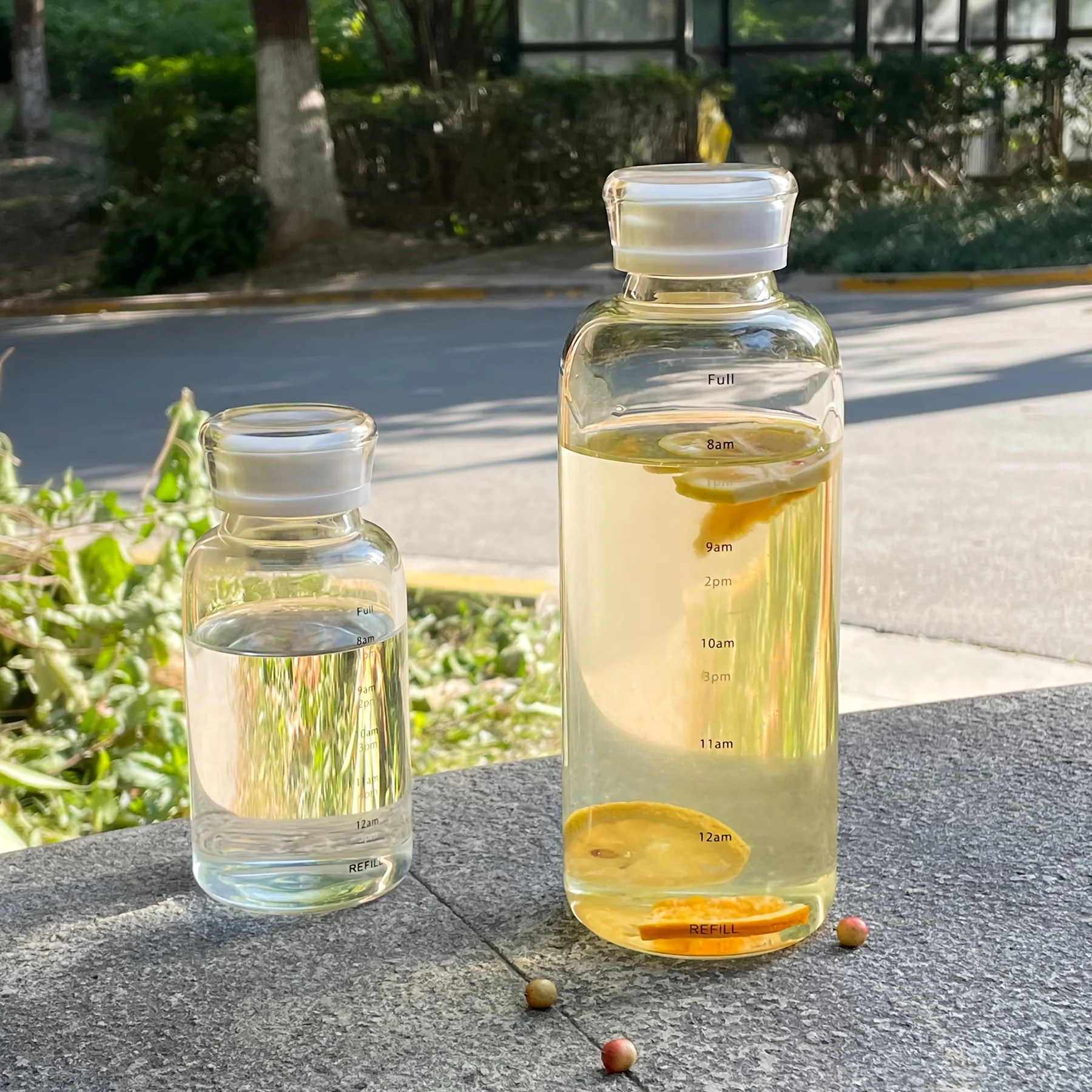 1pc - Large Capacity Glass Cup, Glass Cup With Time Scale, Transparent Tea Cup, Water Cup, Drinkware For Restaurants