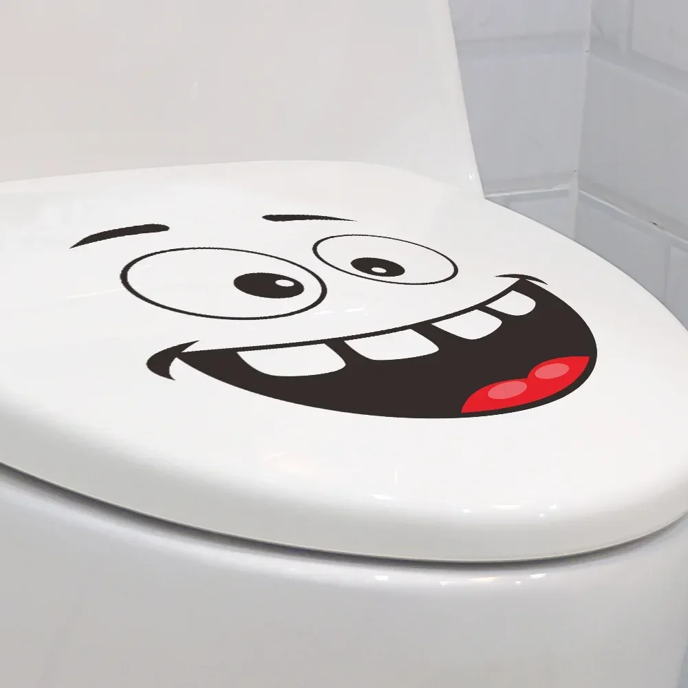 Creative Self-adhesive Toilet Stickers Funny Smiling Face Toilet Seat Lid Decorative Stickers Waterproof Fun DIY Wall for toilet seat stickers,toilet wall stickers,toilet stickers,vinyl stickers