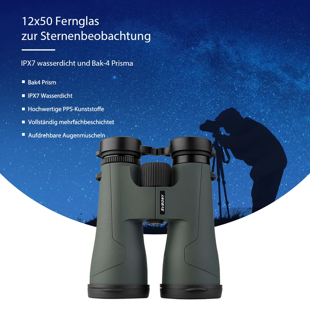 Svbony SA203 teleskop 12x50 fernglas profession elle leistungs starke bak4 ipx7 wasserdichte camping ausrüstung für die vogel beobachtung sternen beobachtung – Detail 11