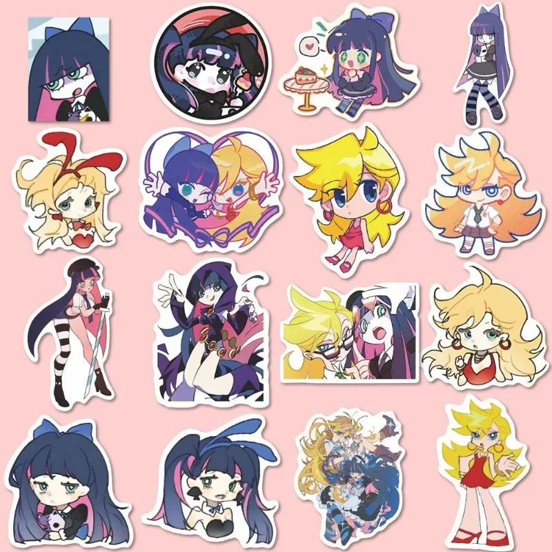 Panty & Stocking Anime Transfer Sticker Photo Childrens Stationery Wallpaper Perimeter DIY Computer Phone Case Handbook Sticker