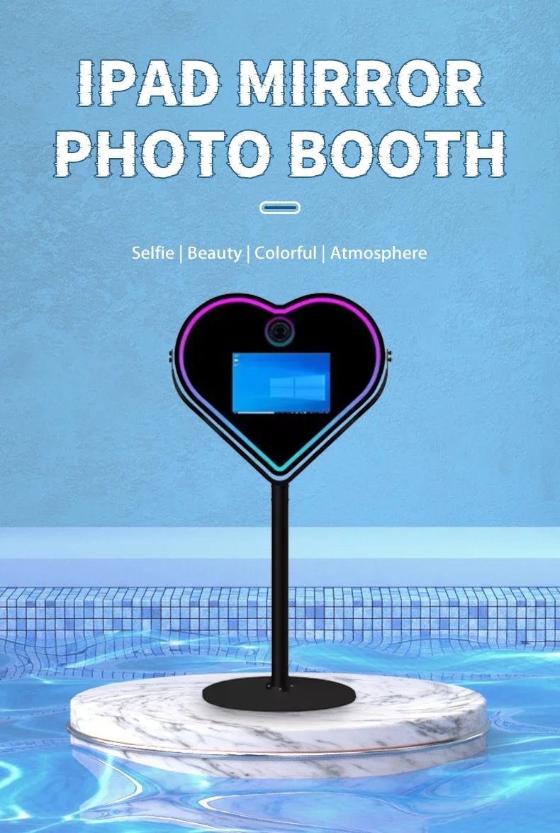 Portable Selfie Magic Mirror Photo Booth Touch Screen LED Frame Weddings Events Compatible Cameras iPads GoPros SLRs