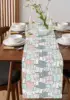 Cartoon Animal Cat Linen Table Runner Dresser Scarf Table Decor Farmhouse Kitchen  Dining Table Runner Holiday Party Decor 4