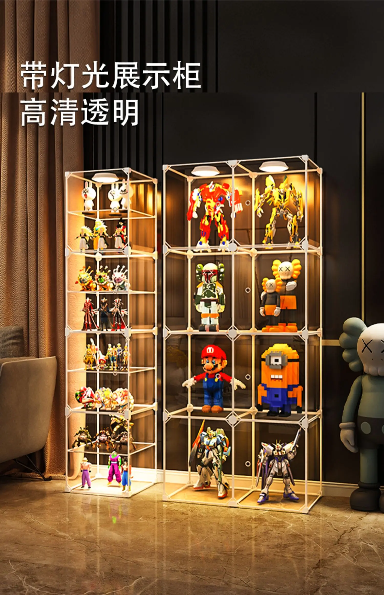Description Picture 6 of itemHand-Made Display Cabinet Storage Box Imitation Glass Transparent Ornaments Model Toy Display Display Shelf