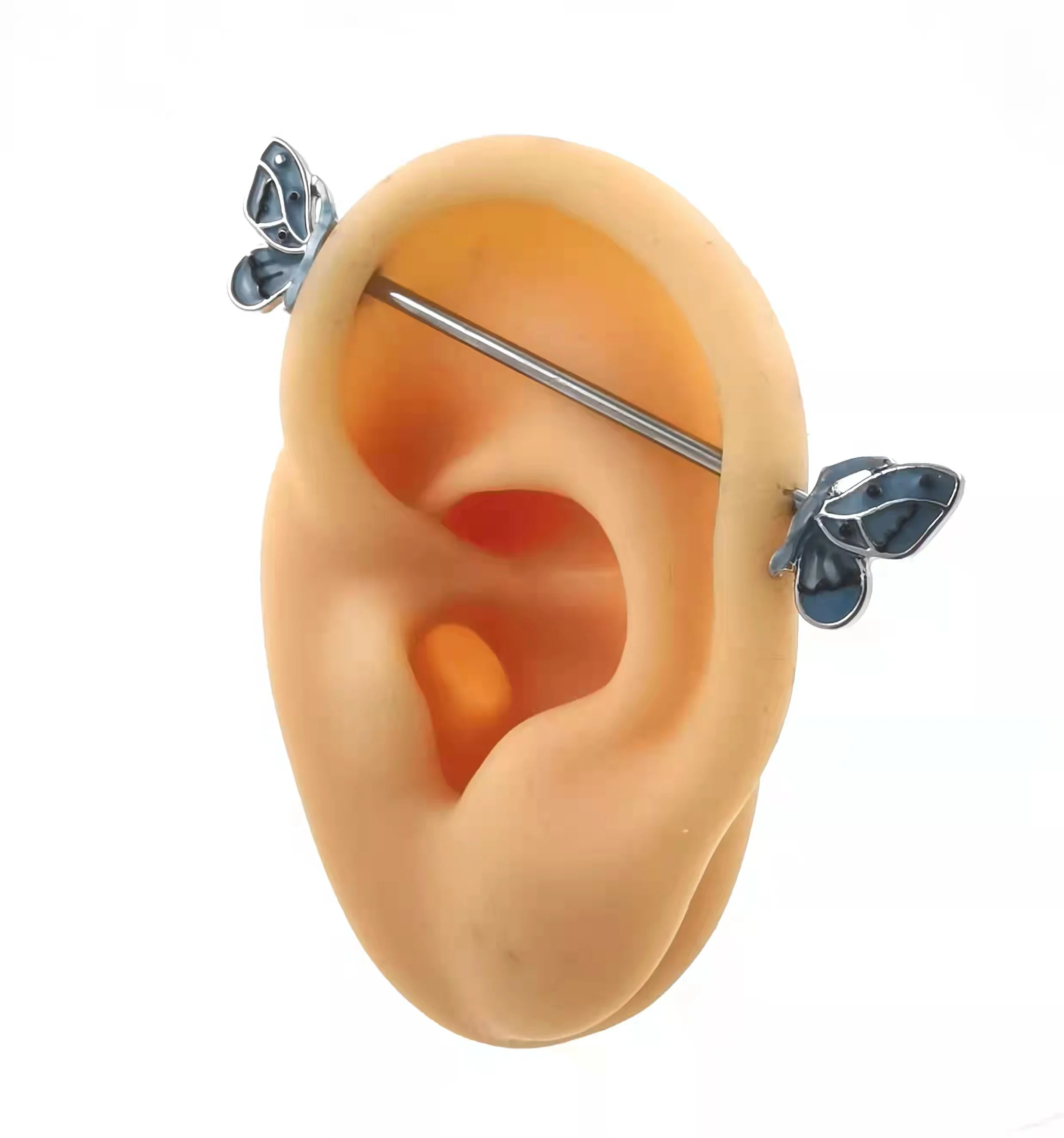 Lot De 4 Piercings De Nombril En Acier Inoxydable – Formes Cœur, Papillon, Fleur, Zircons, Pour Homme Et Femme