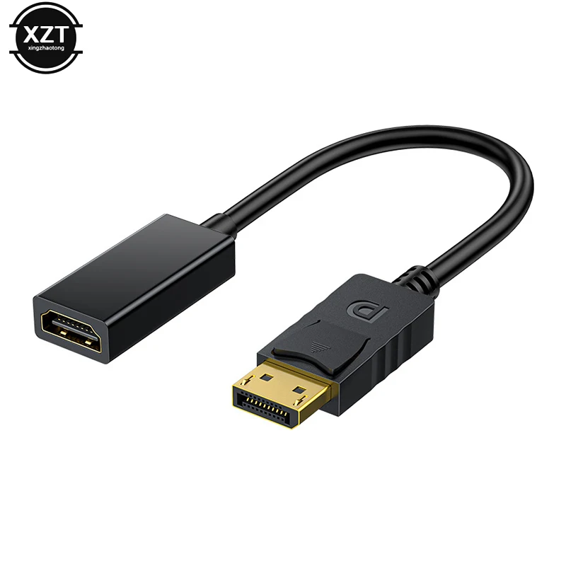 

Переходник с порта дисплея на HDMI-совместимый, переходник с портом дисплея «штырь-гнездо» 1080P HD TV, Кабель-адаптер для ноутбука HP/DELL