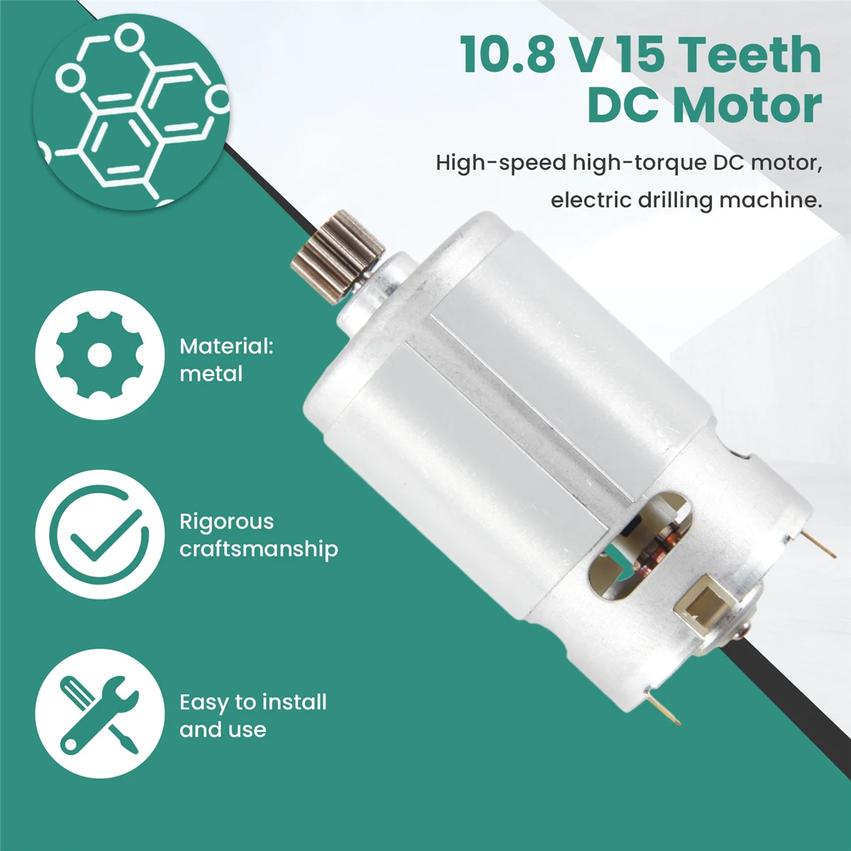 10.8 V 15 Teeth DC Motor(KV3SFN-8520SF-WR) for BOSCH GSR1080-2-LI 3601JE2000 / EU Electric Drill Screwdriver Motor