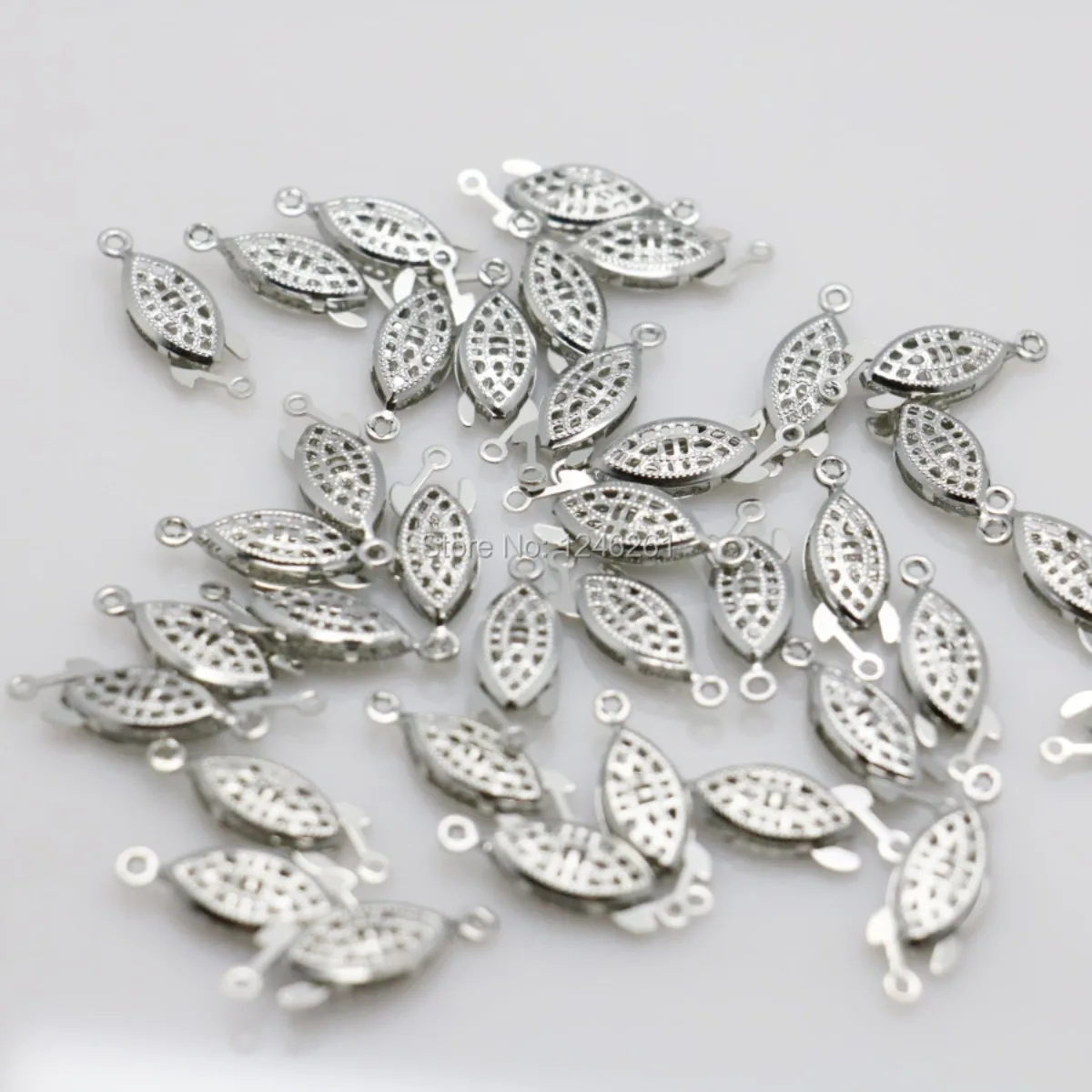 

5PCS Fittings Reticular Clasp Silver-plate DIY Accessory Metal For Bracelet Necklace Machining Part Snap Button Jewelry Making