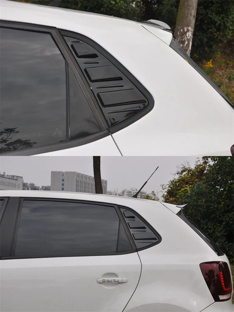Pair Car Rear Window Shutter Cover Trim For Volkswagen VW Polo MK5 6R 6C 2011-2018 Rear Quarter Panel Side Window Louver