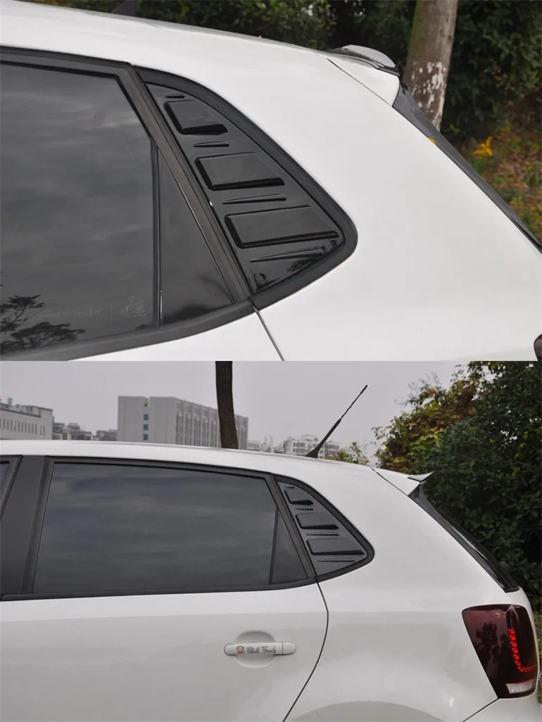 Pair Car Rear Window Shutter Cover Trim For Volkswagen VW Polo MK5 6R 6C 2011-Rear Quarter Panel Side Window Louver car rear window cover,car side window louver