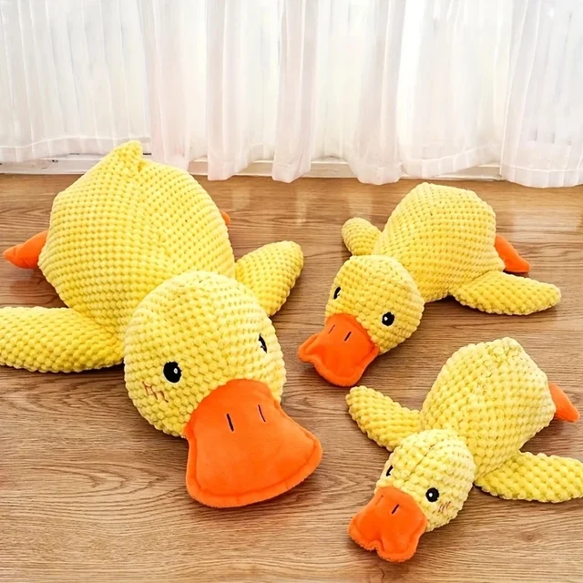 Dog Calming Duck, 2025 Yellow Duck Dog Toy, The Mellow Ducks Calming Pillow, Dogs Ducks Toy with Quacking Sound for Indoor Dogs 2