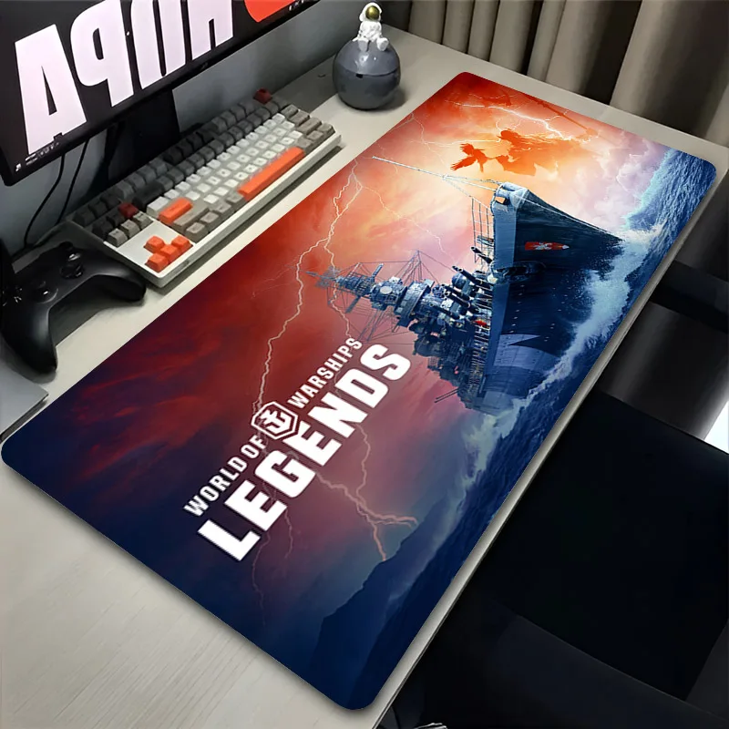 

XXL Mouse Pad World of Warships Gaming Accessories Gamer Desk Mat Non-Slip Laptop Notebook Office Mousepad 90x40CM Keyboard Pads