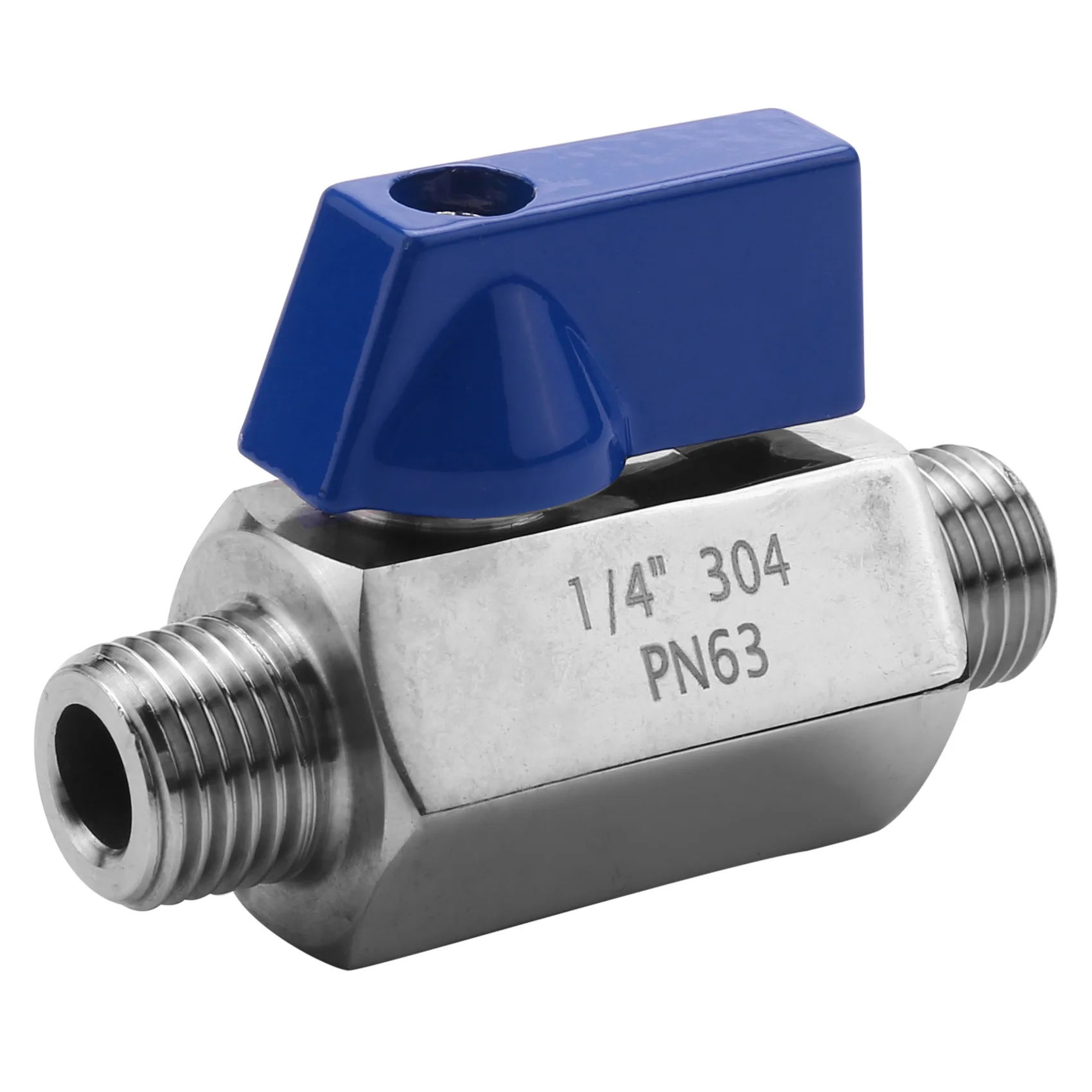 ABZV-Stainless Steel Ball Valve-1/4 Inch NPT Thread Male Small Mini Ball Valve (1/4inch Male&Male)
