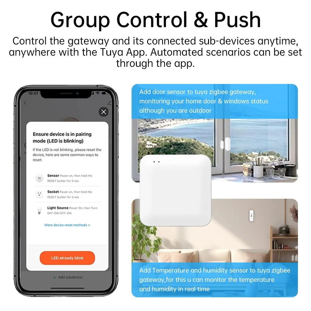 Tuya 다중 모드 ZigBee 블루투스 게이트웨이 허브 무선 스마트 홈 가전 원격 컨트롤러 브리지 알렉사 구글 홈 지원