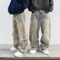 Hommes Baggy Esthétique Streetwear Jeans Mâle Rétro Mode Jambe Large Denim Pantalon Graphique Brodé Designer Hip Pop Denim Pantalon 4