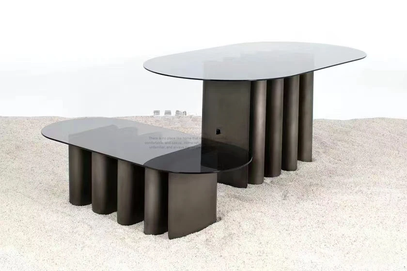 

Dining Table Designer Wave Coffee Table Simple Hotel Living Room Household Glass Table