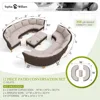 Patio Furniture Set, 12 Piece Curved Outdoor Sectional Sofa Set Rattan Patio Conversation Set, Garden Sofas 2