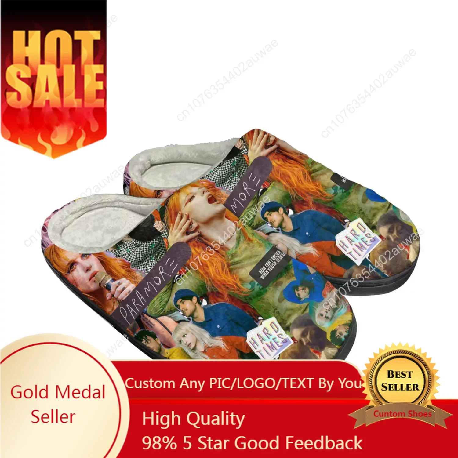 Paramore Band Home Cotton Slippers High Quality Mens Womens Youth Boy Girl Plush Bedroom Keep Warm Shoes Custom Thermal Slipper