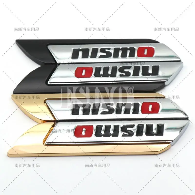 

2 x Car Styling Sport Body Fender Side Metal Chrome Zinc Alloy Knife Side 3D Adhesive Emblems Badges for Nissan Nismo