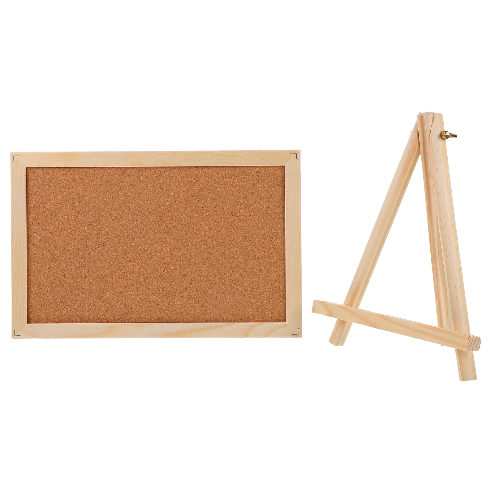 Board with Easel Stand Wood Easel Display Stand Framed Cork Board cork bulletin board Wood Tripod Cork Display Notice Small