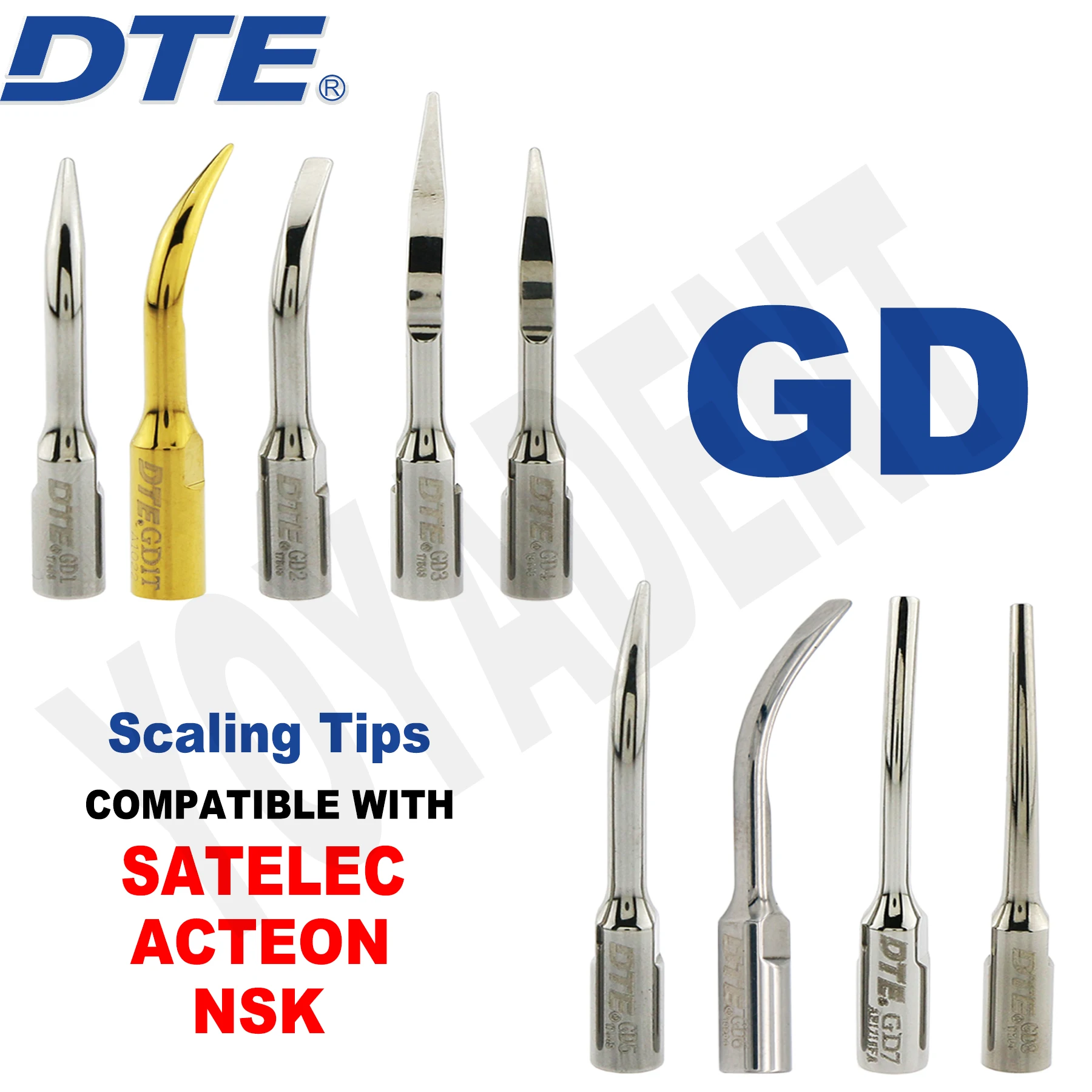 Woodpecker DTE Dental Ultrasonic Scaler Tips Perio/Endo/Scaling Tips Fit NSK SATELEC ACTEON Scaler Handpiece Dentistry Products 2