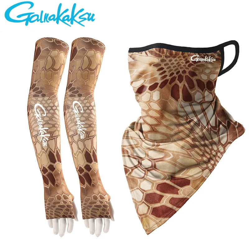 Fishing Arm Sleeves Outdoor Men Running Cycling Sport Fishing Mask Sun Uv Protection Ice Silk Breathable