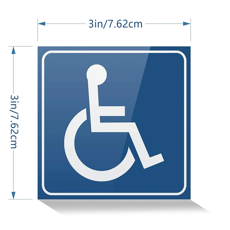 2PC 3in Disabled Sign Disability Mobility Parking Car Sticker PVC Decal for Auto Home Hospital Public Areas equipment 2