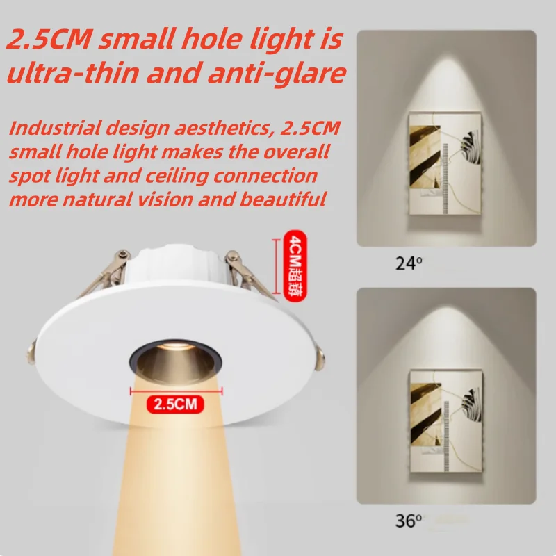 LED Downlight Recessed Ceiling Spotlight Suitable For Opening 45MM-85MM