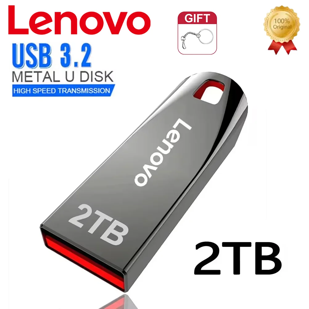 Lenovo-Clé USB 3.2 haute vitesse, clé USB, 1 To, 512 Go, 128 Go, disque flash pour iPhone SmartPhone, 2 To