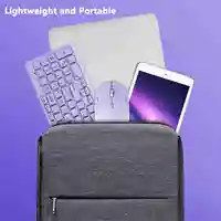 Fashion Keyboard and Mouse Set Wireless PC Gamer Keyboards and Mouse Kit Ultra Thin Office Ergonomic Gaming Keypad Mice Purple - Image 5