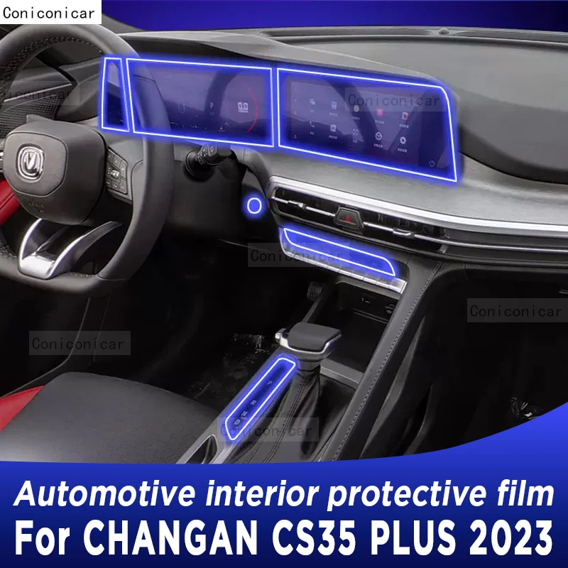 

For CHANGAN CS35 PLUS 2023 Gearbox Panel Navigation Automotive Interior Screen TPU Protective Film Cover Anti-Scratch Sticker