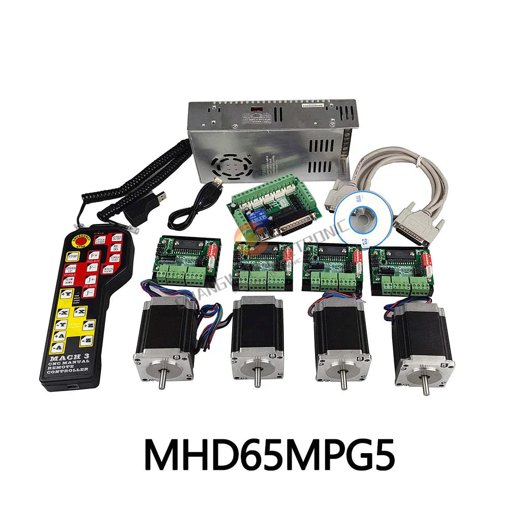 

ЧПУ контроллер комплект 4 оси 4 TB6560 Драйвер шагового двигателя Nema23 мотор + система управления ручным колесом