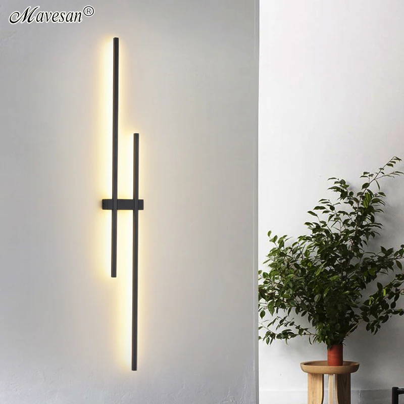 

Thin Long LED Wall Lamp For Bedside Aisle Foyer Dining Room Kitchen Hotel Restaurant Villa Staircase Loft Indoor Home New Light