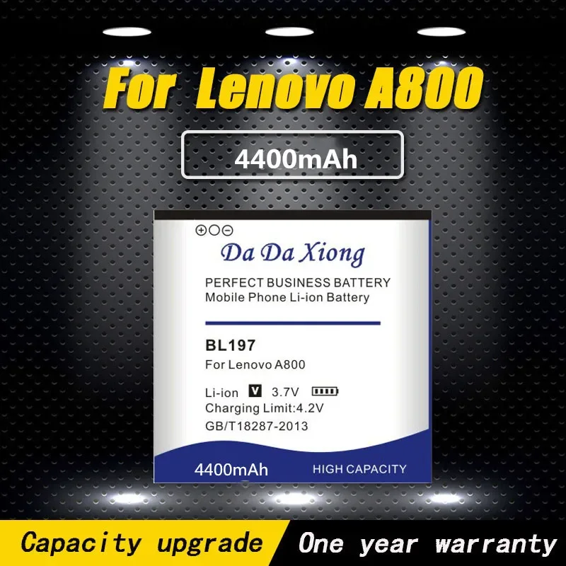 

Аккумулятор 4400 мАч BL 197 BL197 для Lenovo A800 A820 S720 S720i S750 S889T S870e S868T S889 A820T A798T