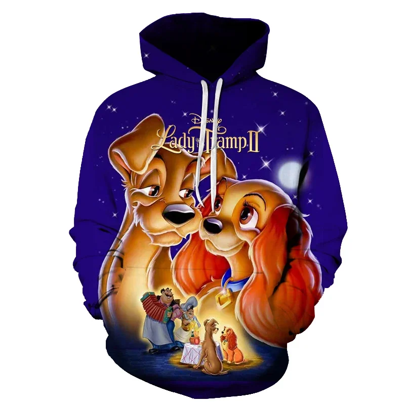 

Disney Lady and the Tramp Men Women Hoodies Casual Hip Hop Streetwear Long Sleeves Sweatshirts Boys Girls Autumn Tops Coats