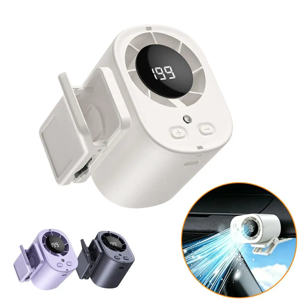 Ventilatore per Auto con Clip, Portatile, Ricaricabile USB, con Display LED, Rotazione a 360°, Batteria a Lunga Durata - Image 6