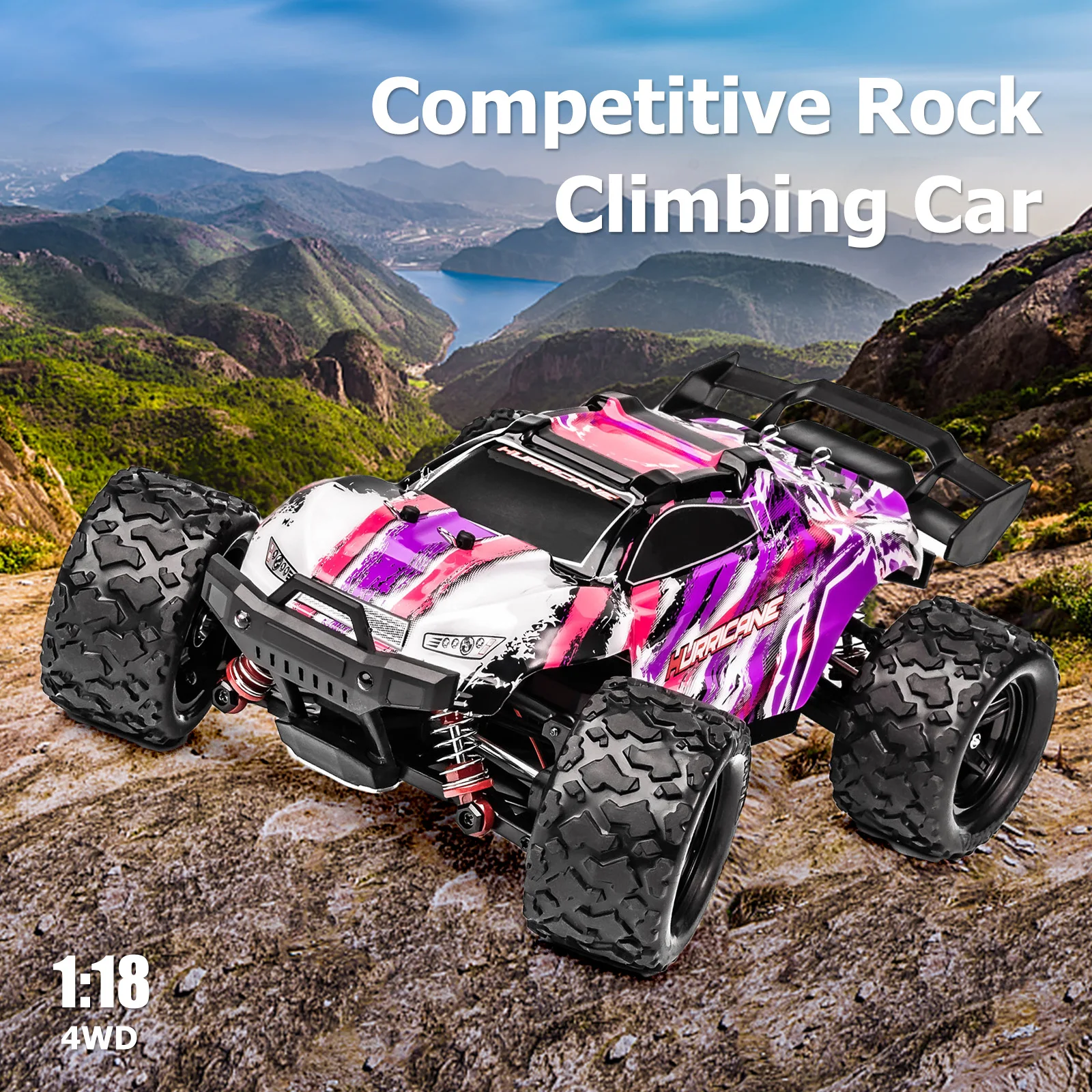 1:18 2.4G Racing RC Car 36KM/H 4WD Speed Big Alloy Electric 