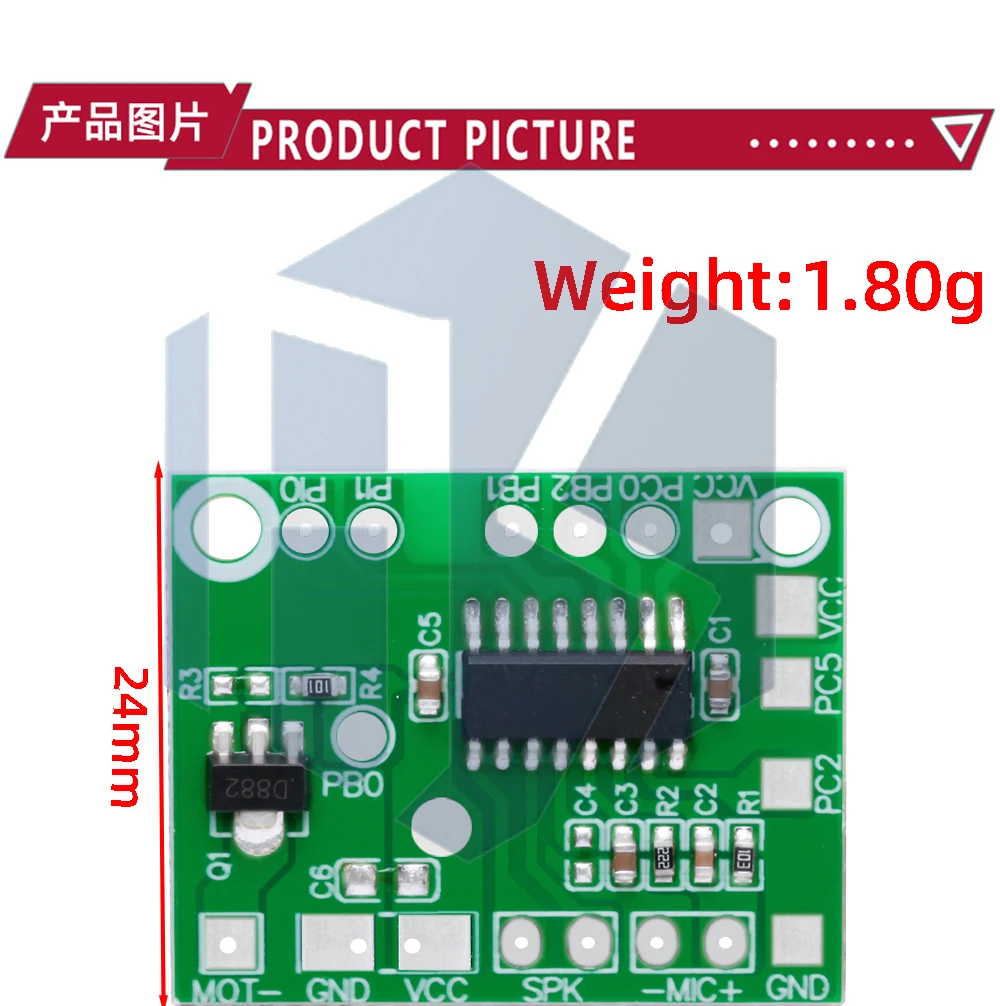 DIY Voice Record Intelligente Wiedergabe Sound IC Board Stimme Ändern Modul Für Spielzeug Geschenk Mithelfer DC 3V-5V – Detail 9