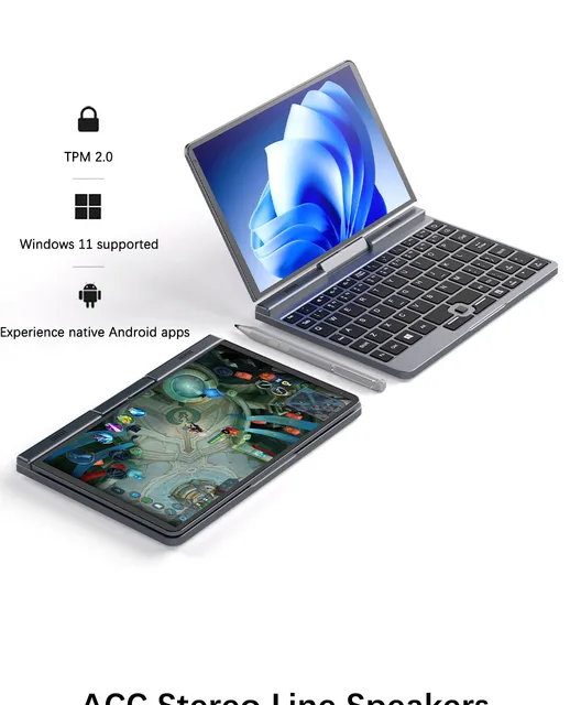 Mini ordinateur portable de jeu avec écran tactile, tablette de yoga,  ordinateur portable Windows 11, Intel Alder Lake N100, 12G DDR5, 8 pouces,  12e Isabel P8 N100, 2 en 1 - AliExpress