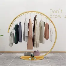 

Floor type display rack of clothing store creative gold display rack of women's clothing clothes hanger coat stand furniture